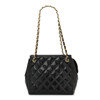 Chanel Patent Quilted CC Shoulder Bag Black 1 of 13