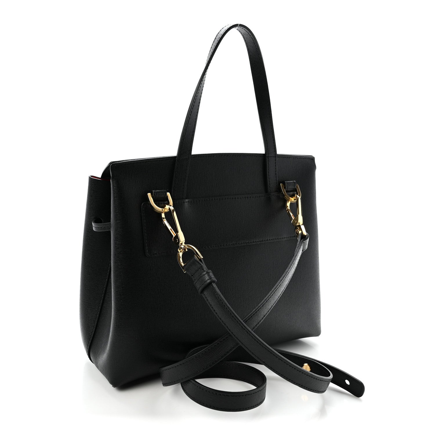 Mansur Gavriel Saffiano Mini Lady Bag Black Flamma 3 of 10