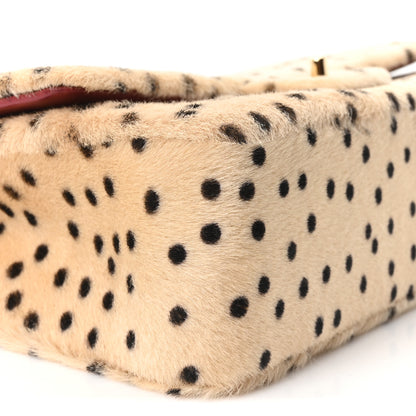 Chanel Pony Hair Cheetah Printed Creative Fabrics Flap Light Beige Black 9 of 11