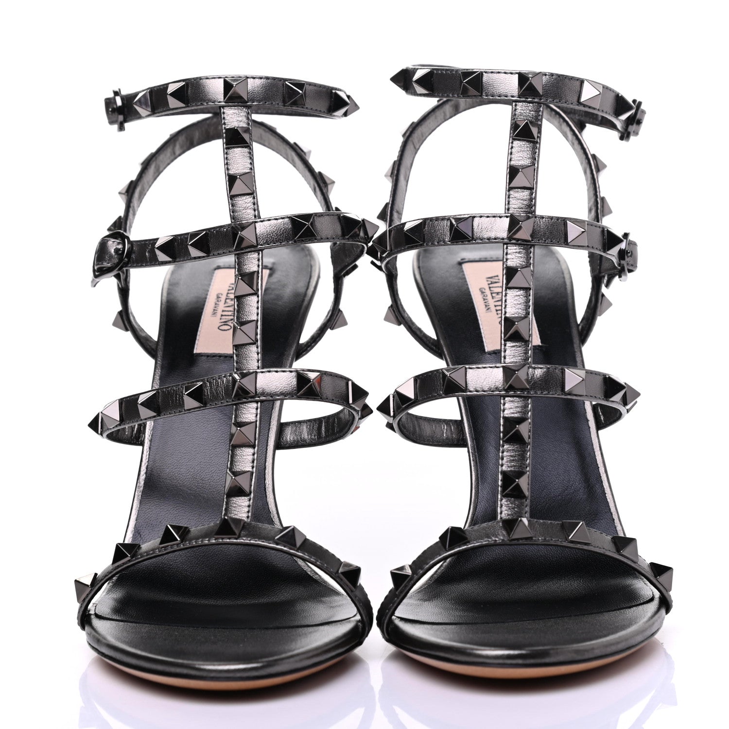 Valentino Garavani Metallic Nappa Rockstud Gladiator 105mm Sandals 40 Rutenio 2 of 8