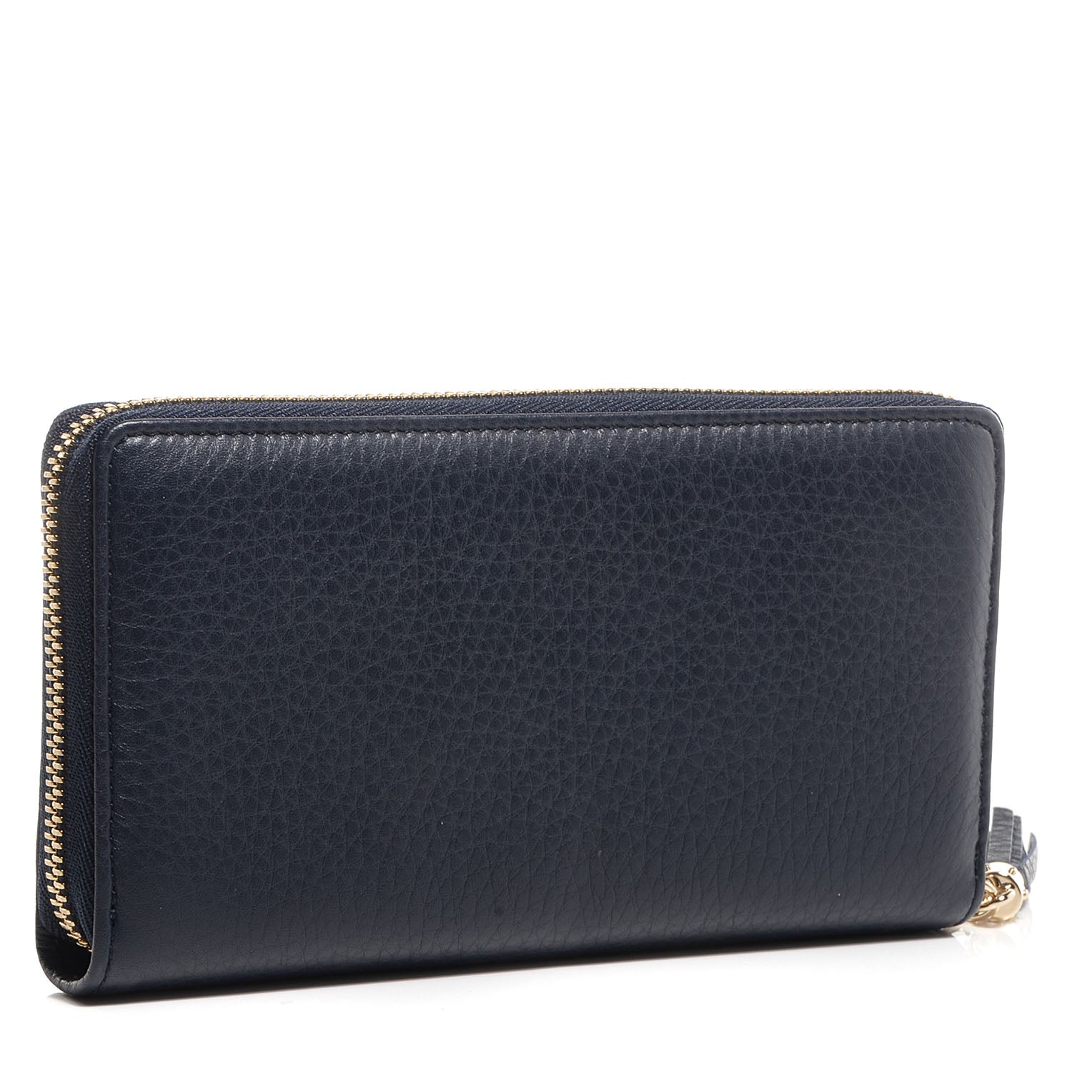 Gucci Pebbled Calfskin Soho Zip Around Wallet Blue 3 of 8