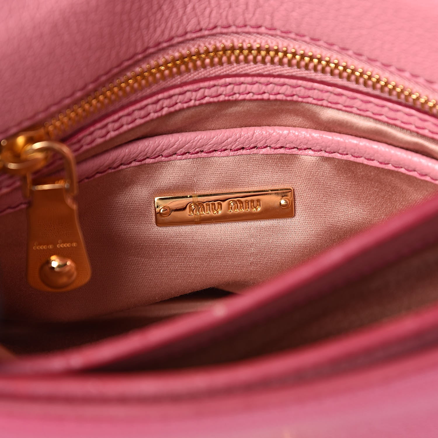 Miu Miu Goatskin Madras Shoulder Bag Rosa Peonia 6 of 10