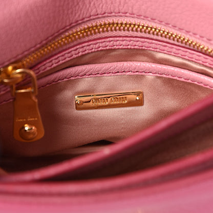 Miu Miu Goatskin Madras Shoulder Bag Rosa Peonia 6 of 10