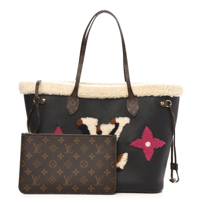 Louis Vuitton Calfskin Monogram Teddy Neverfull MM Black 1 of 10