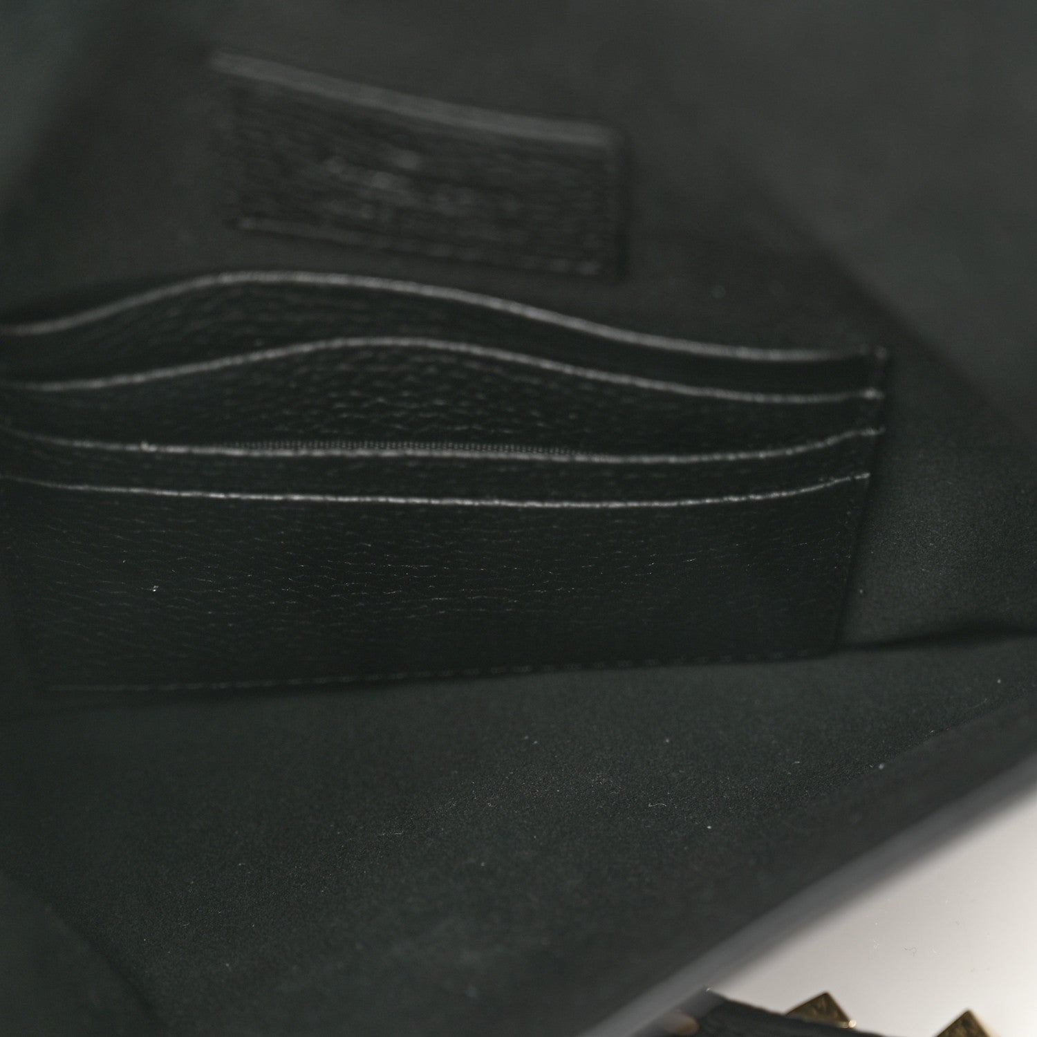 Valentino Garavani Pebbled Calfskin Medium Rockstud Envelope Flat Wristlet Pouch Black 6 of 7