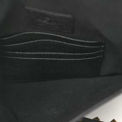 Valentino Garavani Pebbled Calfskin Medium Rockstud Envelope Flat Wristlet Pouch Black 6 of 7