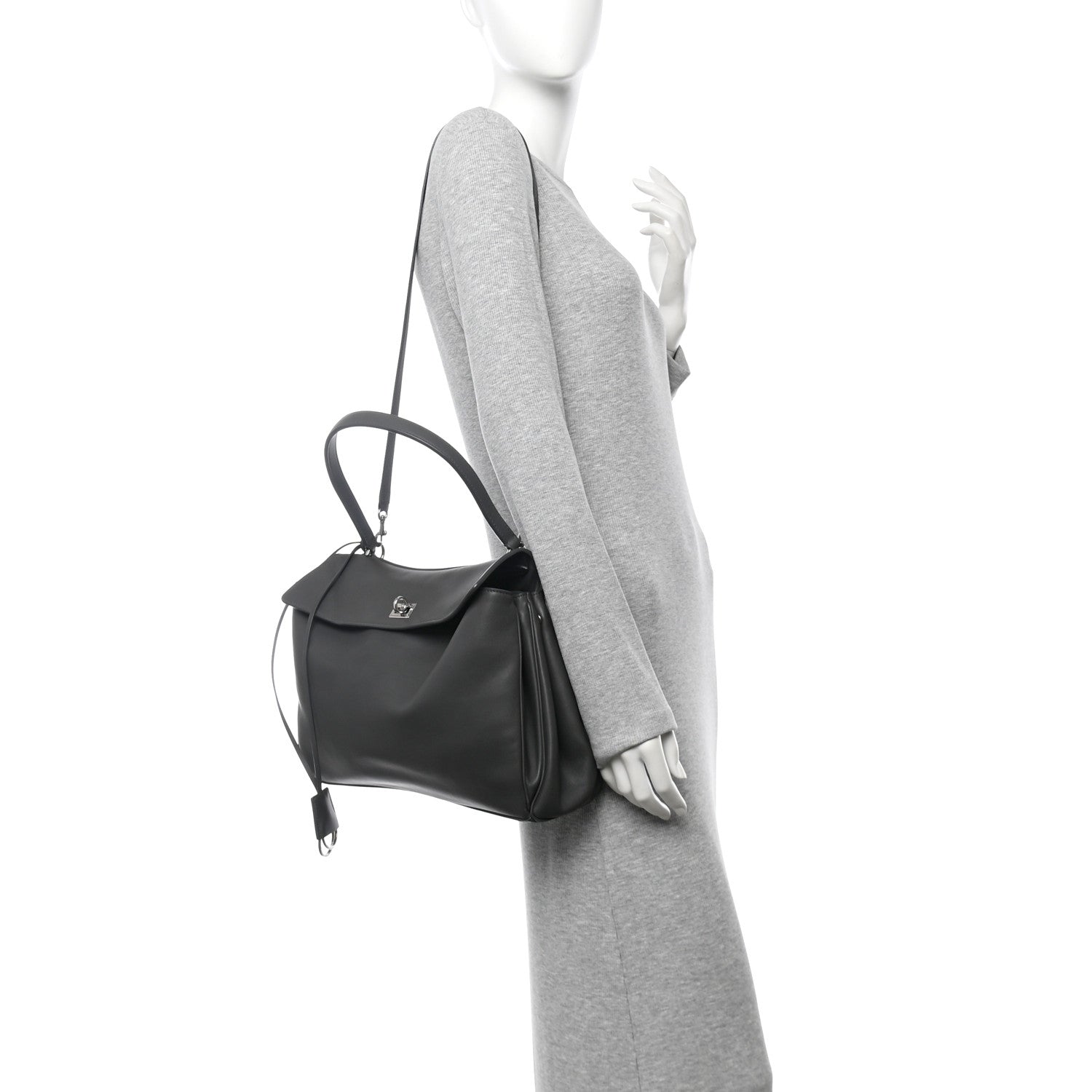 Balenciaga Natural Smooth Calfskin Medium Rodeo Top Handle Handbag Grey 2 of 9
