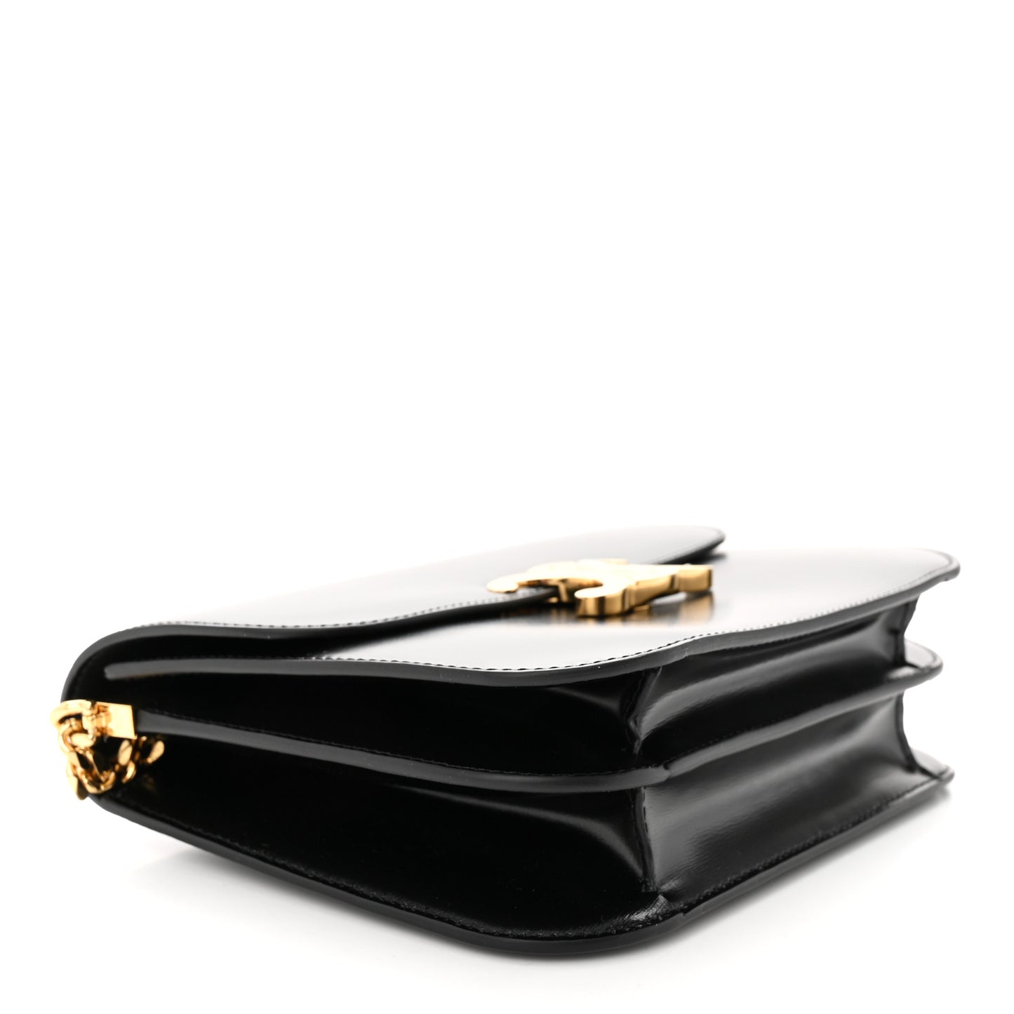 Shiny Calfskin College Triomphe Black