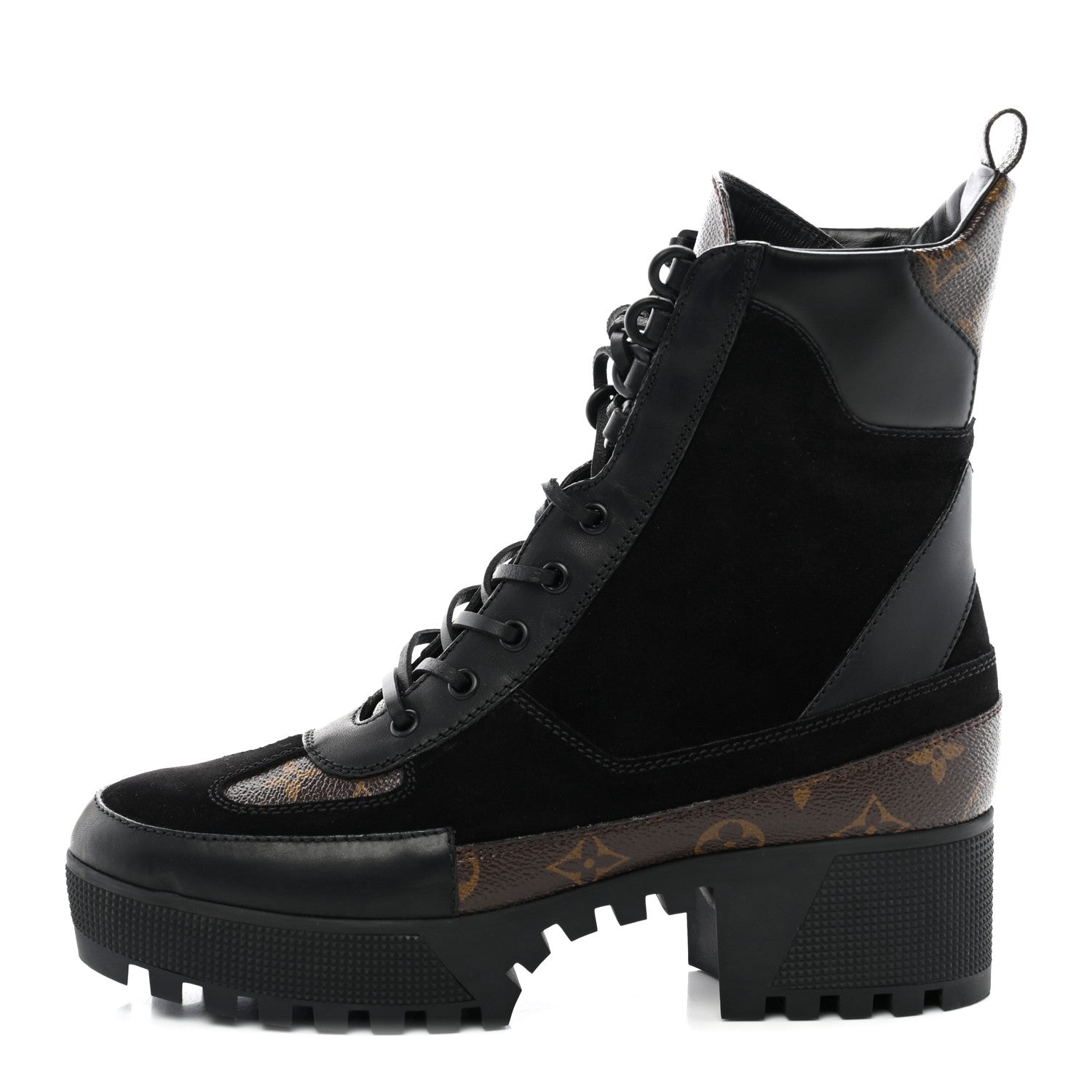 Louis Vuitton Suede Calfskin Monogram Laureate Platform Desert Boots 41 Black 1 of 10