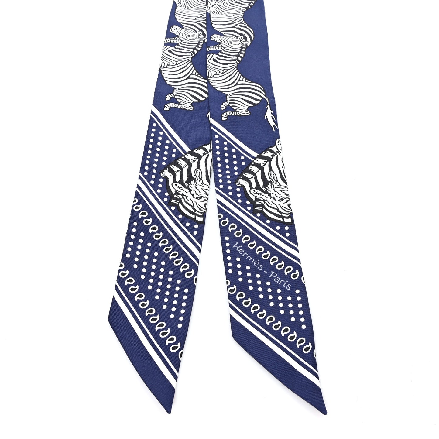 Silk Les Zebres Twilly Gris Marine Black White