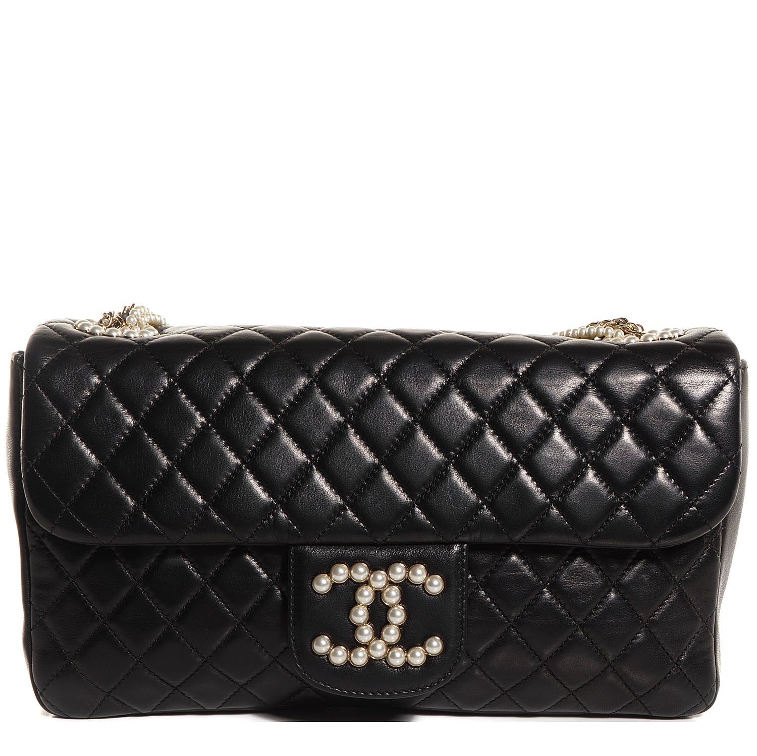 Chanel Lambskin Medium Westminster Pearl Flap Black 1 of 7