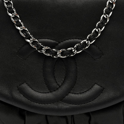 Chanel Lambskin Quilted Half Moon Wallet On Chain WOC Dark Grey 9 of 10