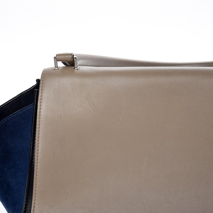 Celine Smooth Calfskin Suede Large Tri-Color Trapeze Dune 10 of 11