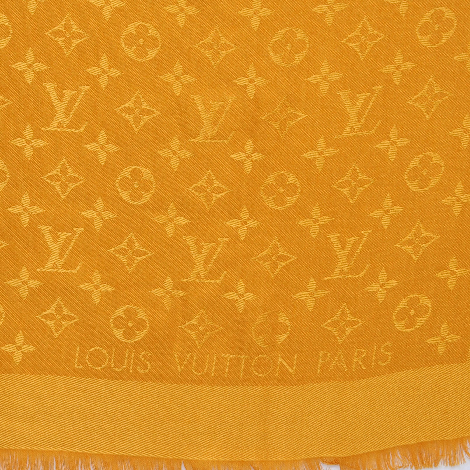 Louis Vuitton Wool Silk Monogram Shawl Safran 1 of 5