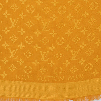 Louis Vuitton Wool Silk Monogram Shawl Safran 1 of 5