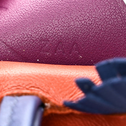 Hermes Milo Lambskin Grigri Rodeo Pegase Horse Bag Charm PM Cornaline Bleu Saphir Anemone 4 of 4