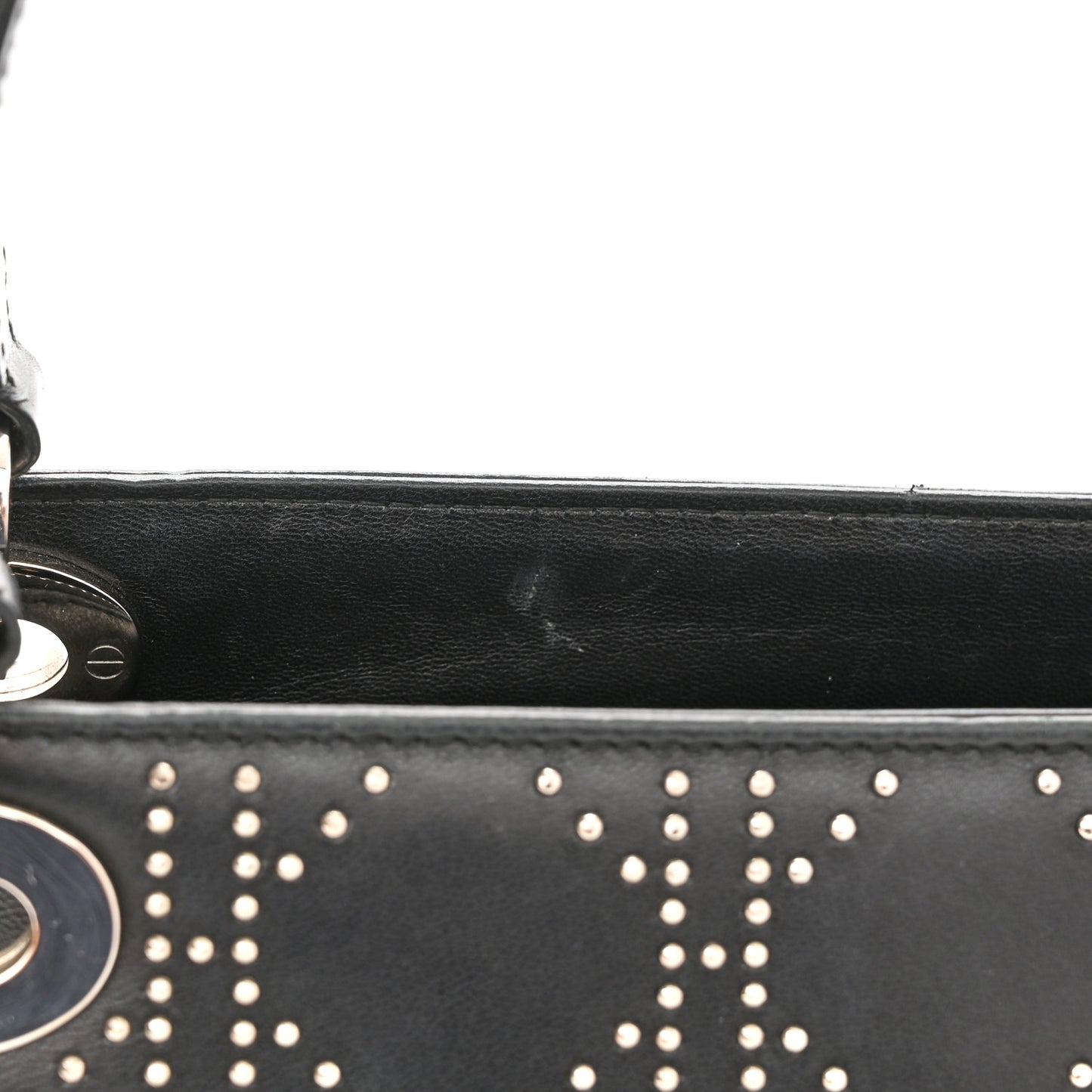 Lambskin Cannage Studded East West Lady Dior Black