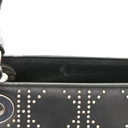 Christian Dior Lambskin Cannage Studded East West Lady Dior Black 10 of 13