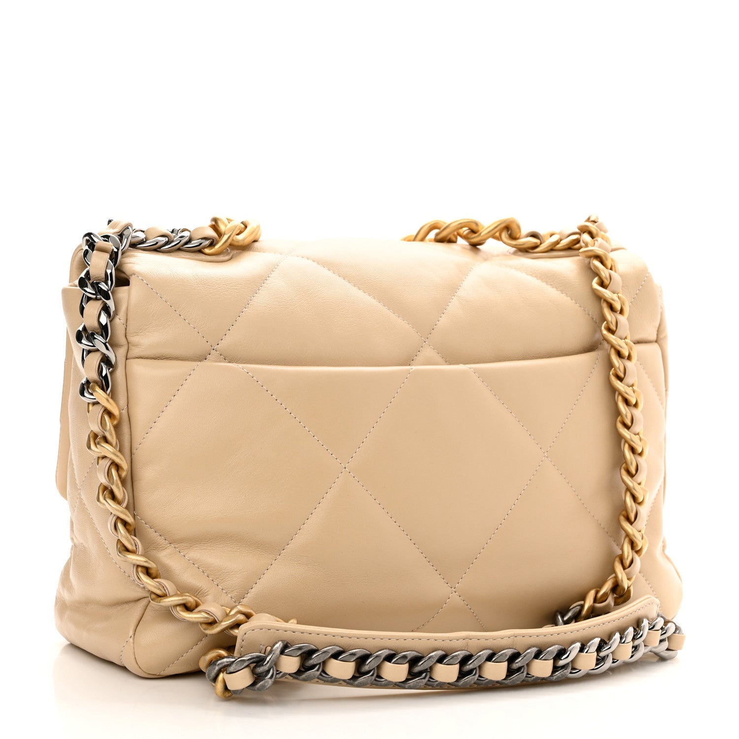 Chanel Lambskin Quilted Large Chanel 19 Flap Beige 3 of 10
