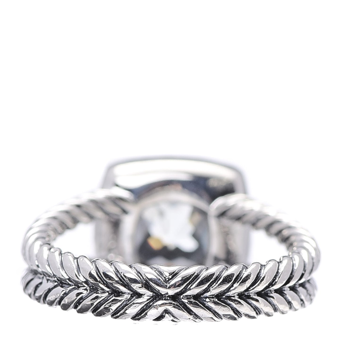 Sterling Silver Diamond Prasiolite 7mm Petite Albion Ring 51 5.75