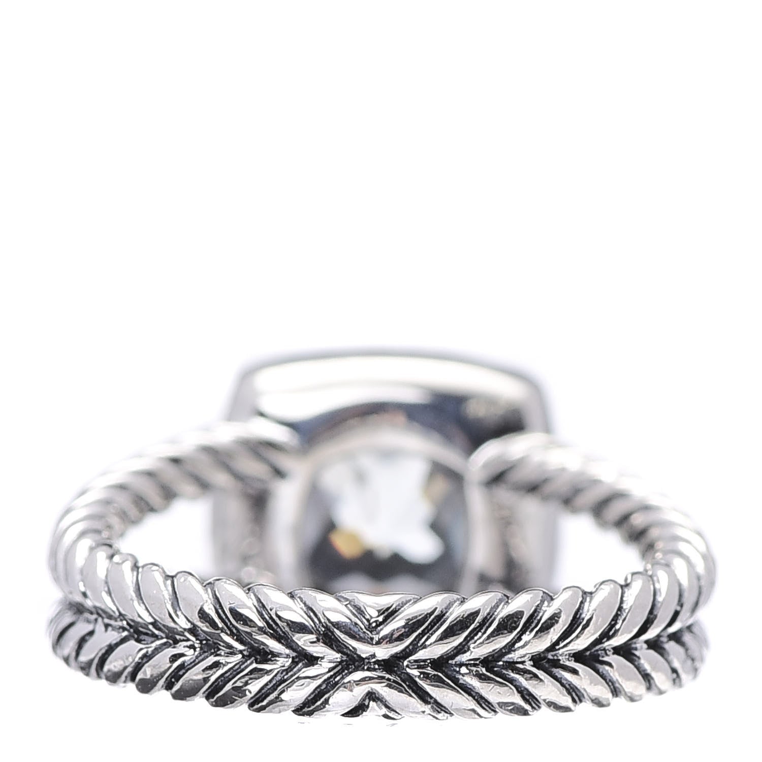 David Yurman Sterling Silver Diamond Prasiolite 7mm Petite Albion Ring 51 5.75 4 of 6
