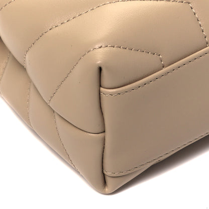 Saint Laurent Calfskin Y Quilted Monogram Toy Loulou Crossbody Bag Dark Beige 8 of 9