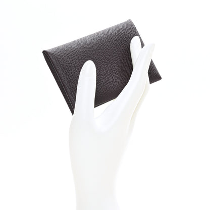 Hermes Epsom Calvi Card Case Raisin 2 of 8