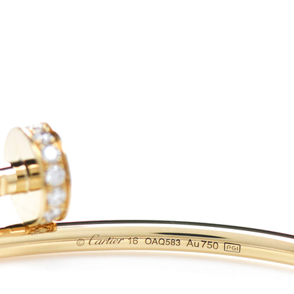 Cartier 18K Yellow Gold Diamond Small Juste Un Clou Bracelet 16 3 of 4