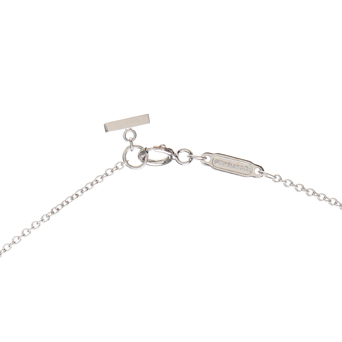 18K White Gold Small T Smile Pendant Necklace