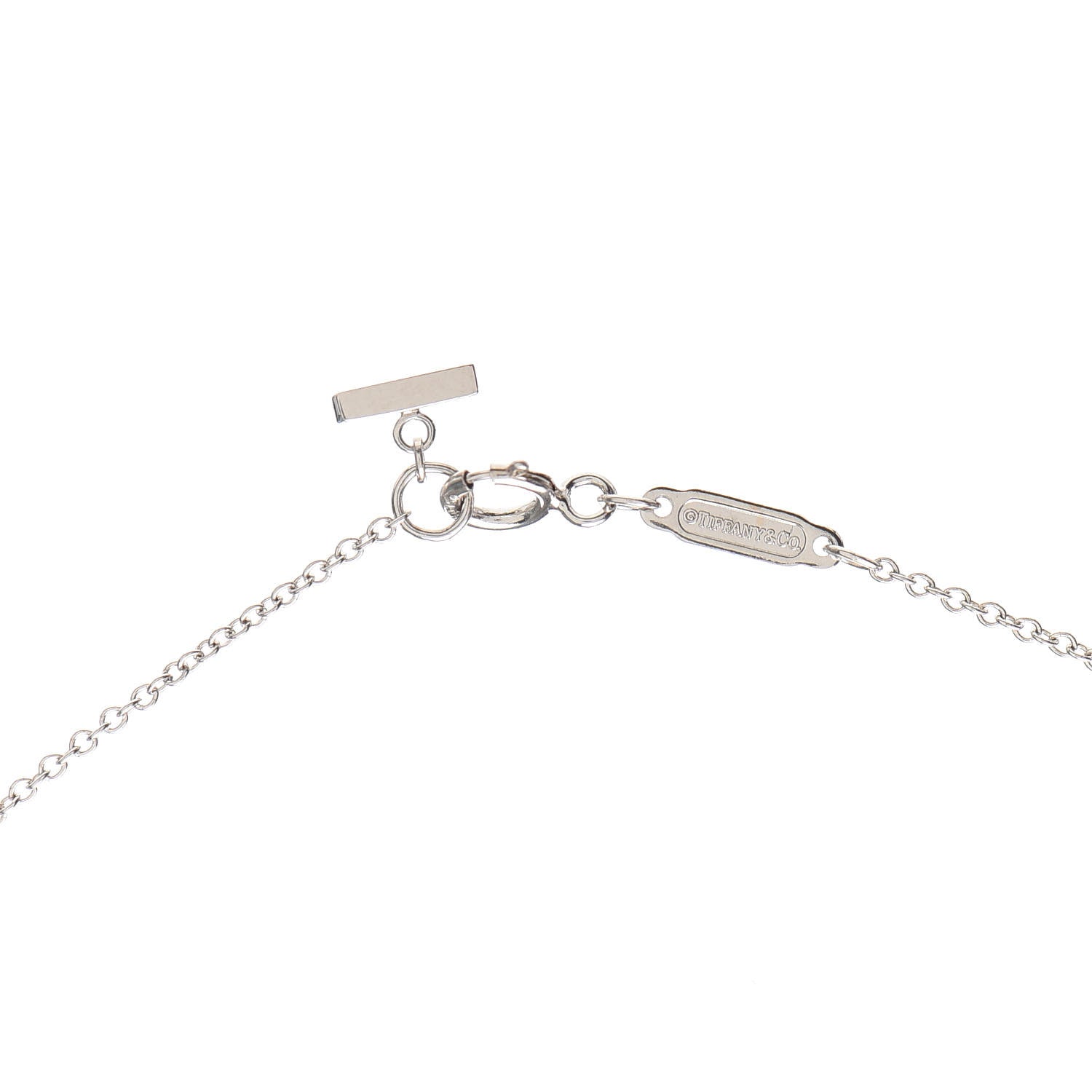 Tiffany 18K White Gold Small T Smile Pendant Necklace 5 of 6