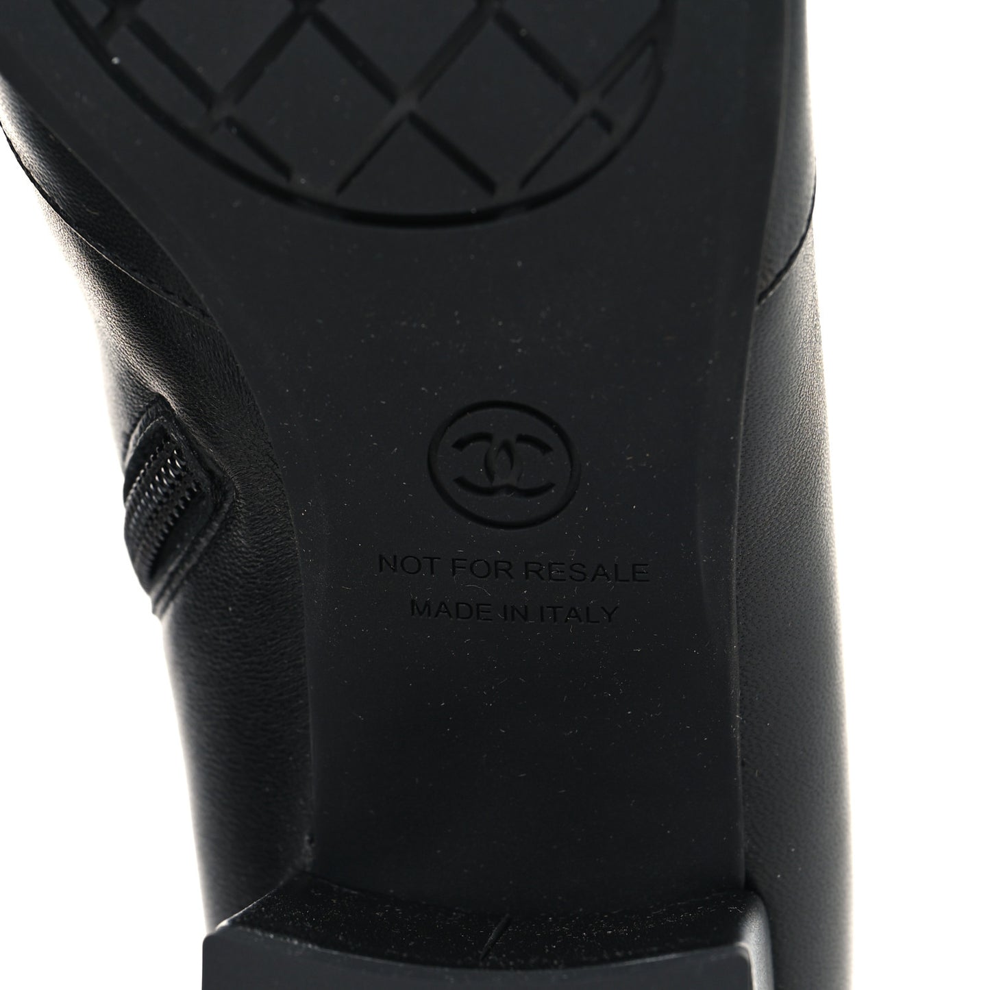 Stretch Lambskin Cap Toe CC Uniform Short Boots 38 Black