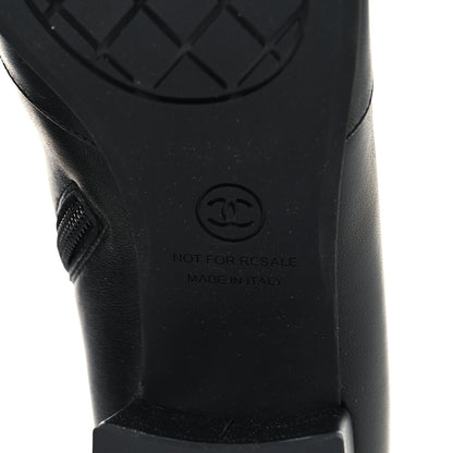 Chanel Stretch Lambskin Cap Toe CC Uniform Short Boots 38 Black 8 of 9