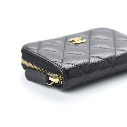 Chanel Caviar Quilted Zip Coin Purse Black 6 of 11