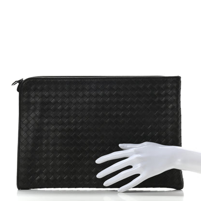 Bottega Veneta Nappa Intrecciato Flat Zip Pouch Black 2 of 7