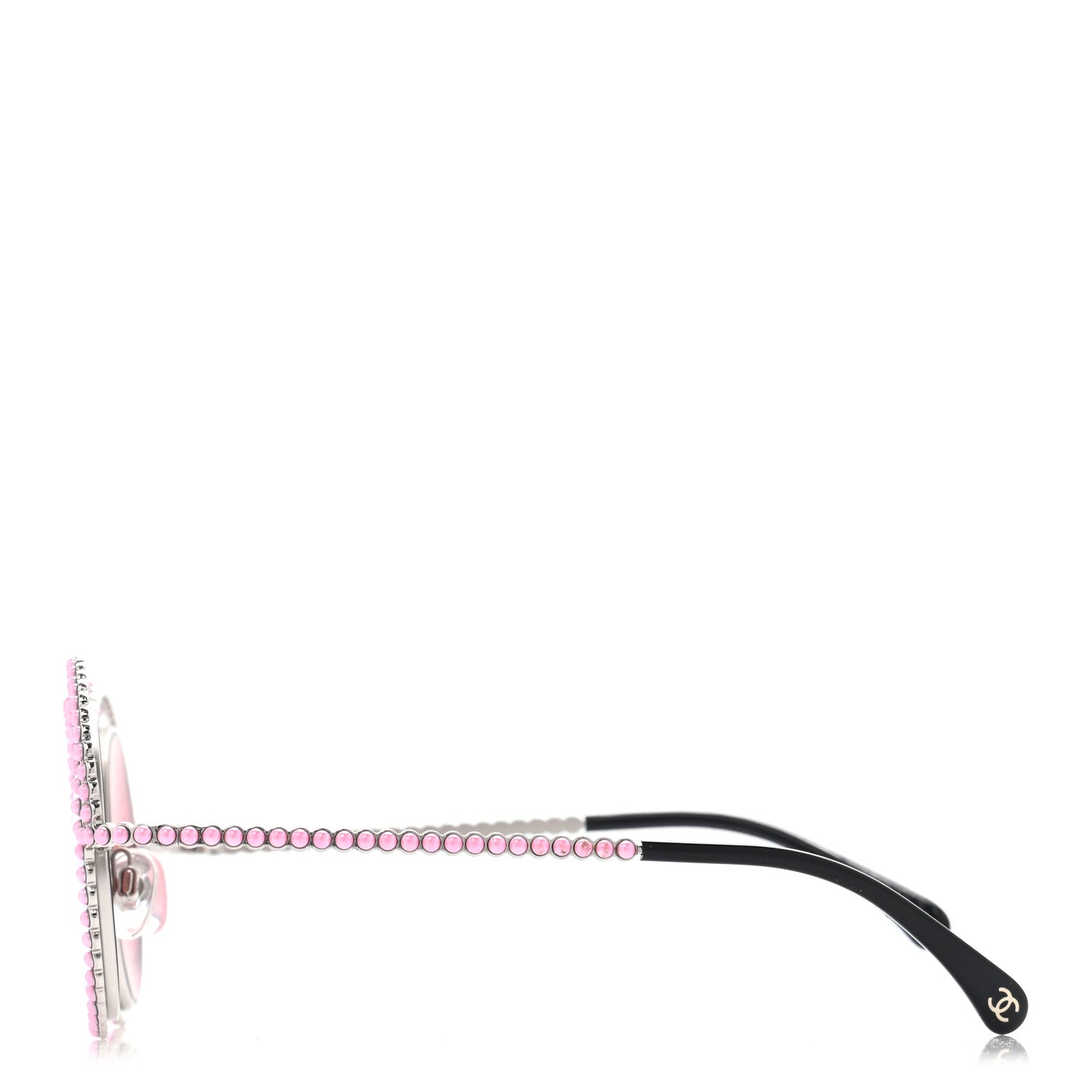 Chanel Pearl Round Sunglasses 71139 Silver Pink 3 of 7
