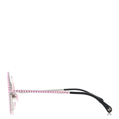 Chanel Pearl Round Sunglasses 71139 Silver Pink 3 of 7