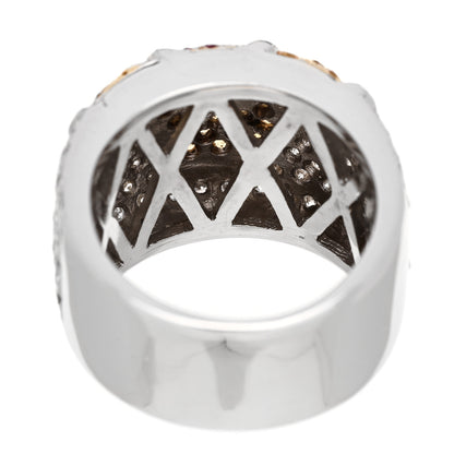 Parker & West by FASHIONPHILE 18K White Gold Diamond .85ctw Pink Yellow Sapphire Floral Ring 53 6.25 7 of 8
