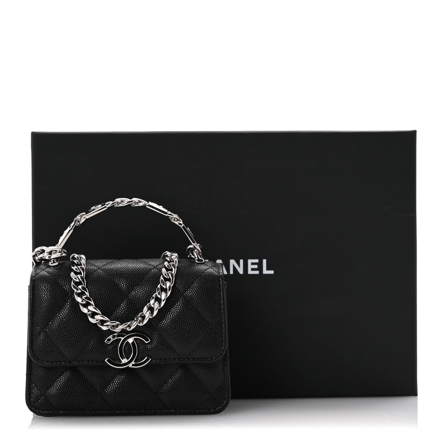 Chanel Caviar Quilted Pick Me Up Clutch With Chain Black 13 of 13