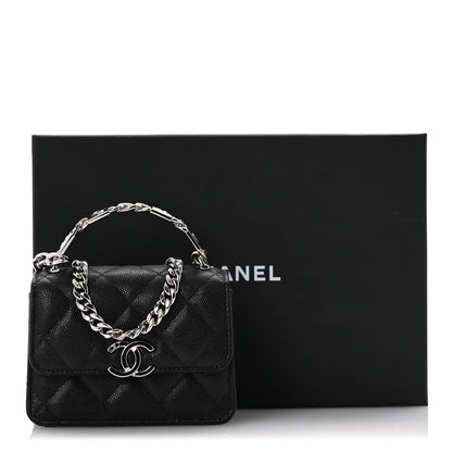 Chanel Caviar Quilted Pick Me Up Clutch With Chain Black 13 of 13