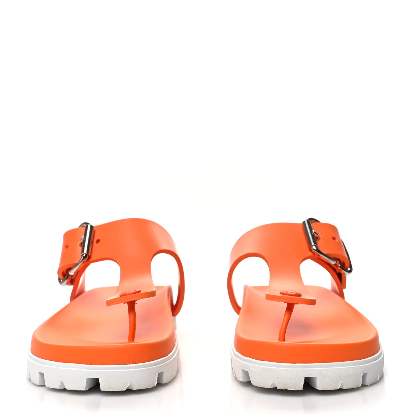 EVA Rubber Buckled Lug Sole 20mm Thong Sandals 41 Papaya