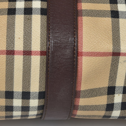 Burberry Haymarket Check Duffle Bag Dark Brown 9 of 24