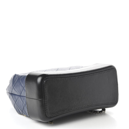 Chanel Aged Calfskin Quilted Gabrielle Backpack Navy Black 3 of 9