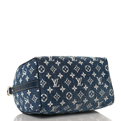 Louis Vuitton Monogram Jacquard Denim Speedy Bandouliere 25 Bleu 4 of 15