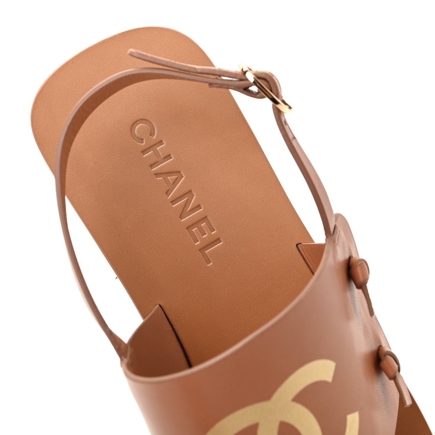 Chanel Goatskin CC Sandals 39 Brown 8 of 11