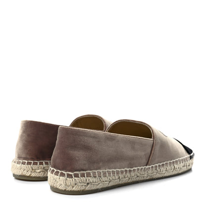 Chanel Velvet Logo Espadrilles 38 Beige Black 4 of 9