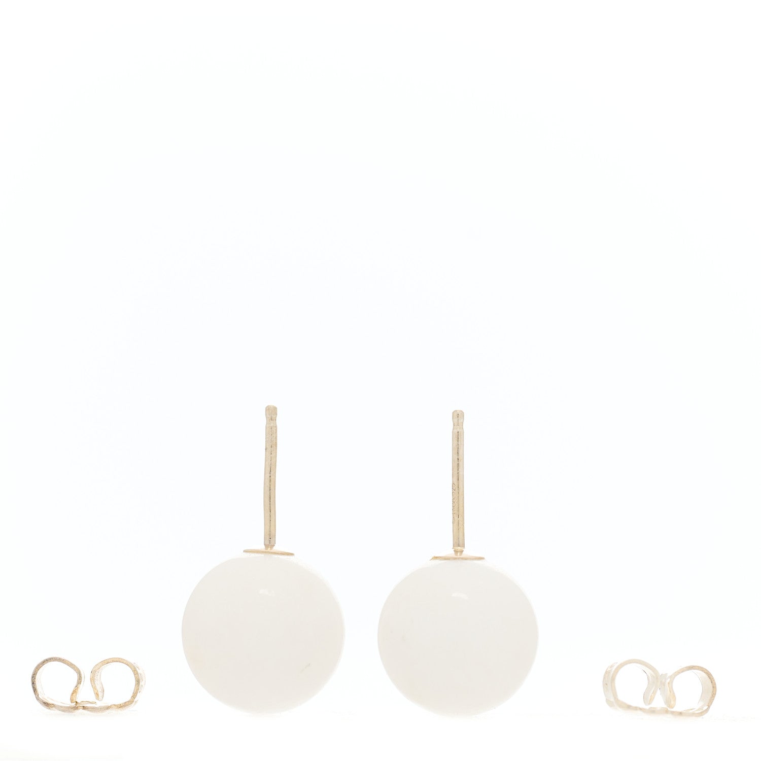 Tiffany Sterling Silver 10mm Dolomite Ball Earrings 2 of 3