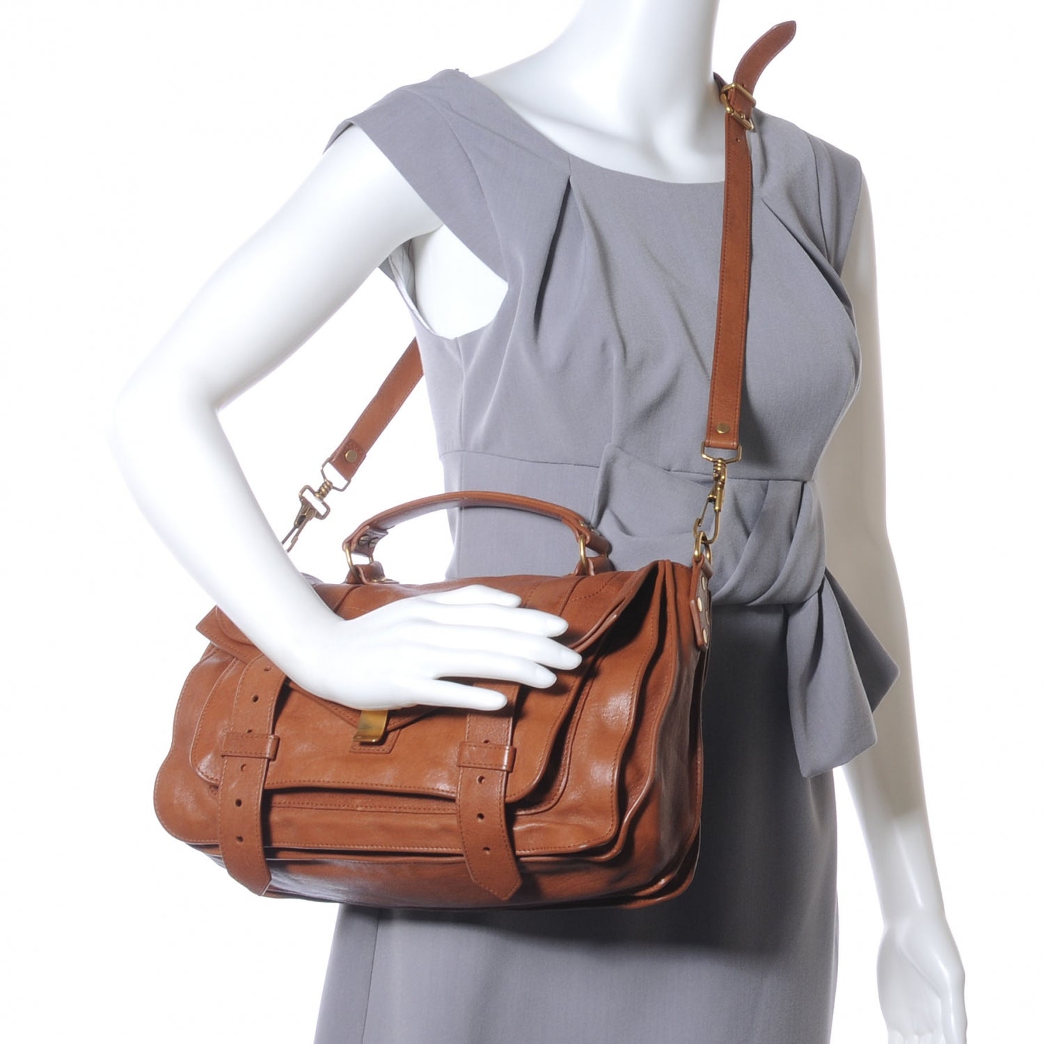 Proenza Schouler Lambskin PS1 Medium Satchel Saddle 2 of 8