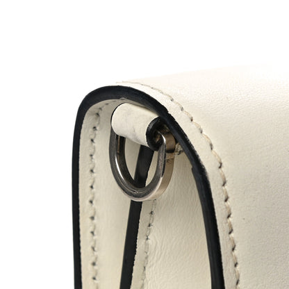 Prada City Calf Plex Ribbon Bag White Black 19 of 20