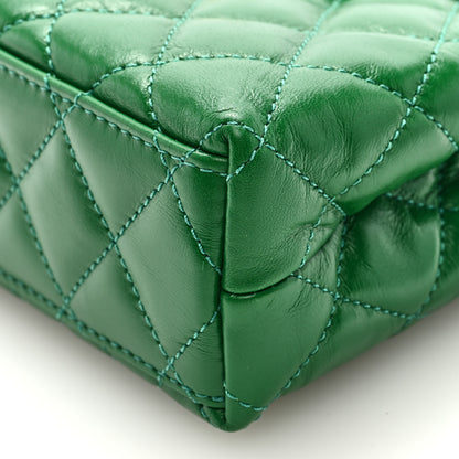 Chanel Shiny Aged Calfskin Quilted Nano Kelly Shopper Green 9 of 10