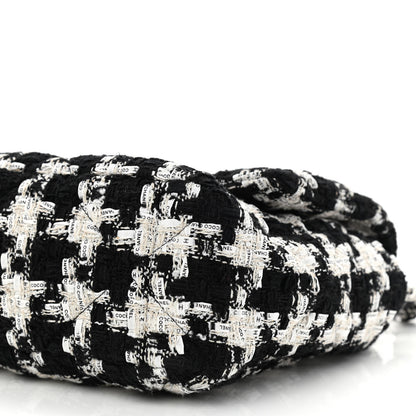Chanel Tweed Quilted Large Chanel 19 Flap Black Ecru White 10 of 10